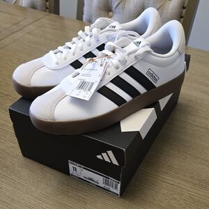 Adidas White and Black Court Sneakers